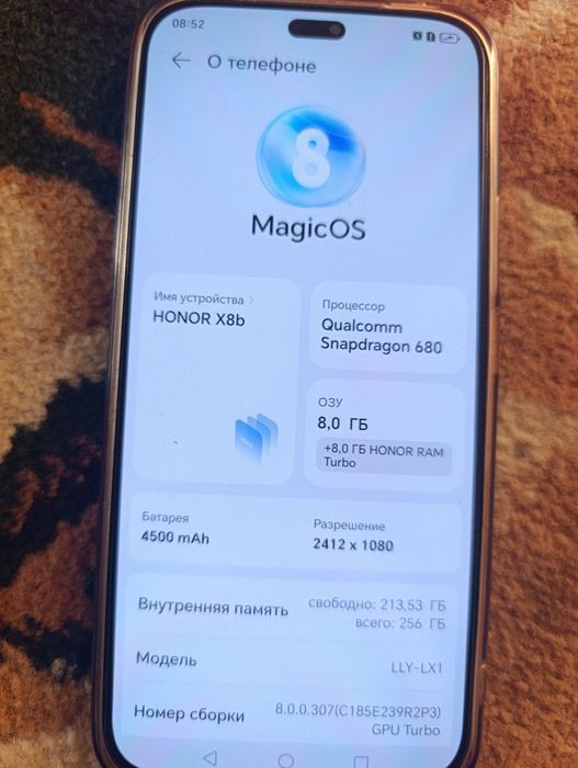 Honor x8b 8+8 256 talik