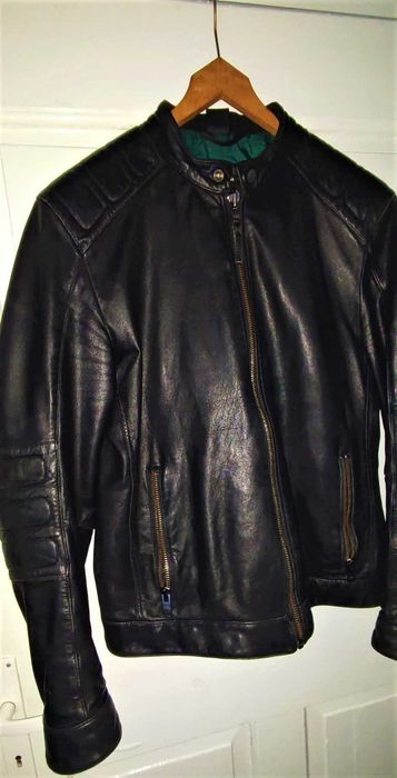 Geaca piele originala - Hugo Boss biker style.
