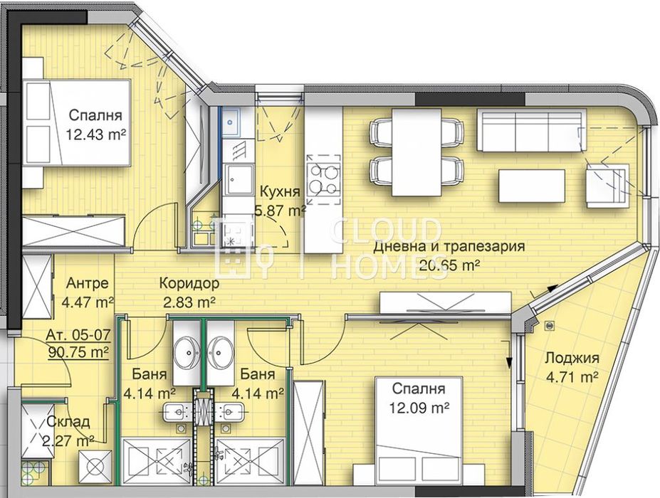 Продава се Тристаен апартамент в София, Кръстова вада - 111 кв.м за 1479 €/кв.м - Снимка #2