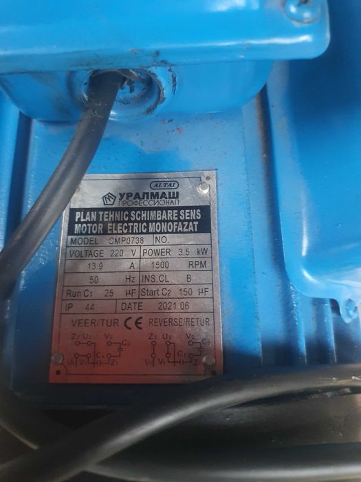 Betoniera  mare 500l tractabila hibrida motor benzina/electric 3,5kw