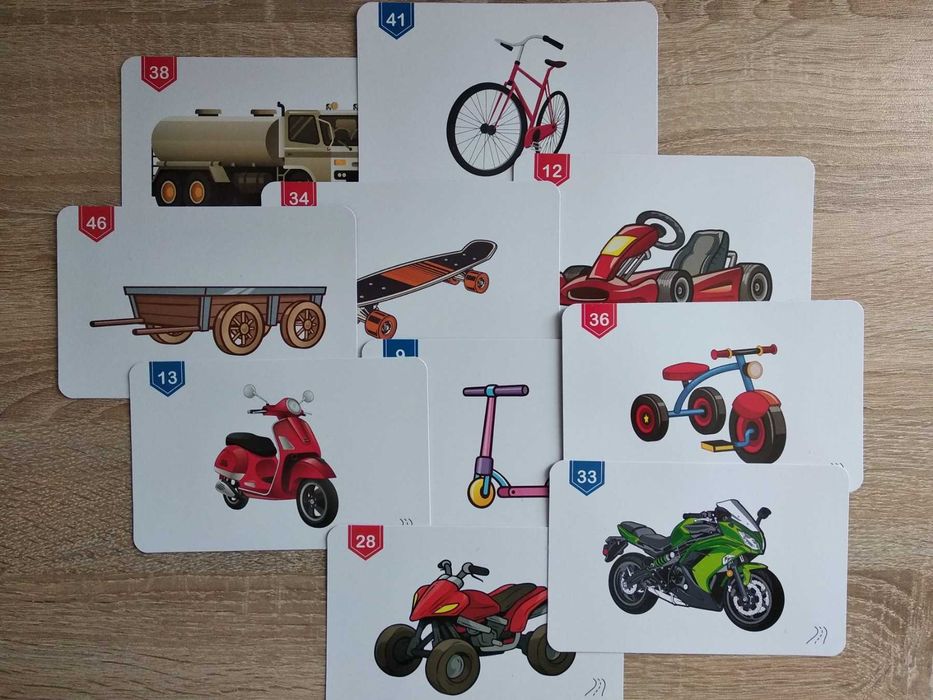 50 флашкарти Превозни средства образователни помагала логопедични