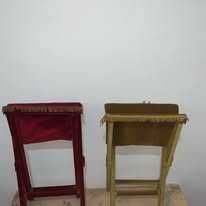 Scaun pliabil cu tapiterie de catifea