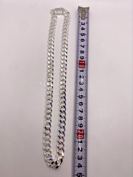 Lant Cuban din argint solid 925, Rodinat, 50cm, 72grame