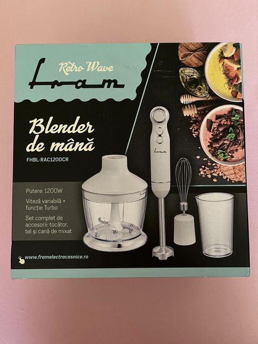 Mixer vertical Fram FHBL-RAC1200CR, 1200W, viteza variabila, Turbo