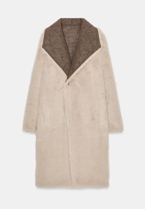 Palton blana Zara Winter Collection