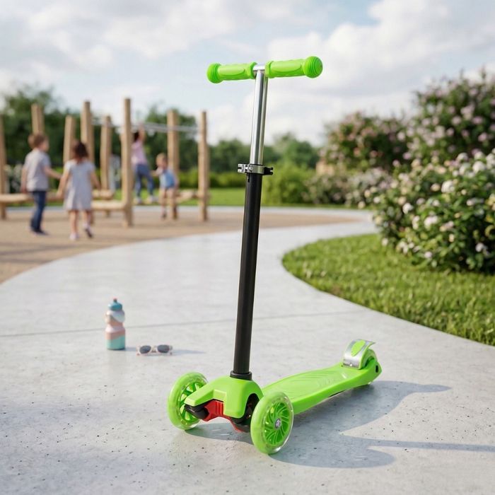 Детска сгъваема тротинетка 21st Scooter със светещи силиконови колела,