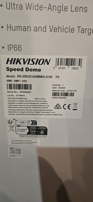 Camera TandemVu speed dome DS-2SE4C425MWG-E/26