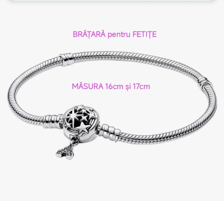 Brățară Pandora Disney Castle Park Princess măsură 16cm și 17cm