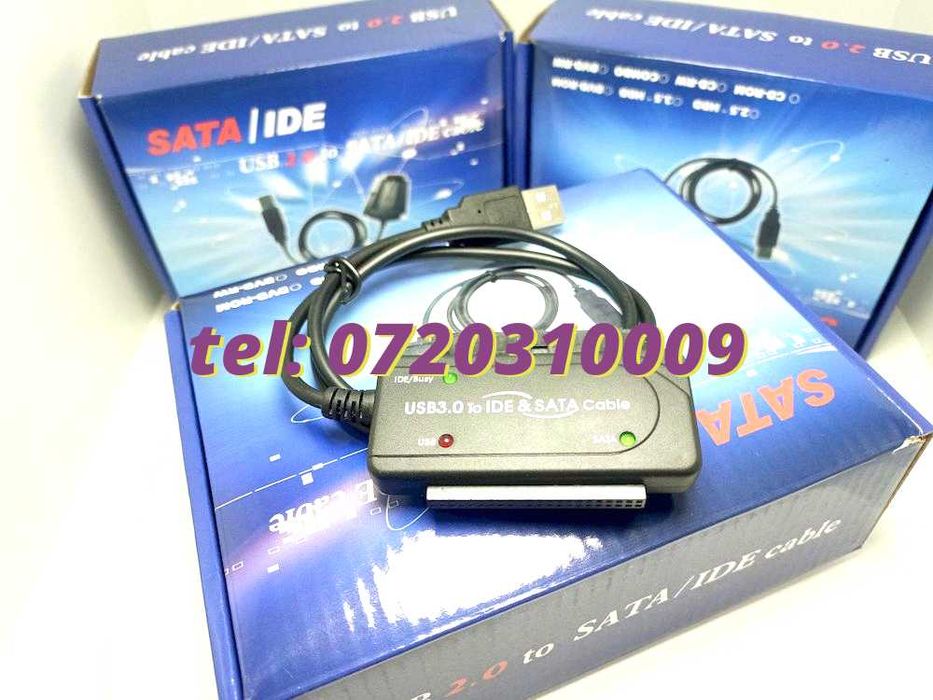 cablu usb uri adaptor sata serial ata ide cu alimentator pentru dvd