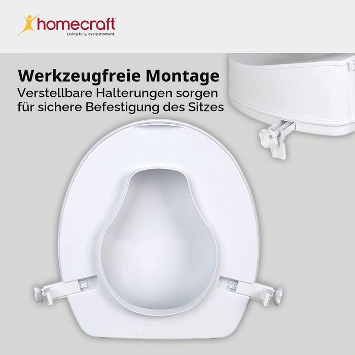 Homecraft Savanah тоалетна седалка с капак за възрастни и трудноподвижни 15 см