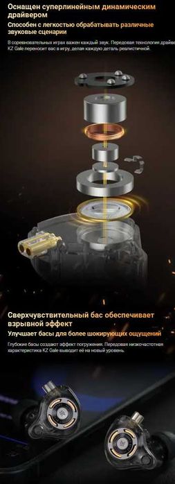 Новые запечатанные игровые наушники KZ GALE HI-FI