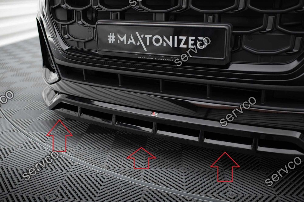 Pachet Set Splitter Exterior Lip Prelungiri Body kit tuning Audi SQ8 Q8 S-Line Mk1 Facelift 2023- v7 - Maxton Design