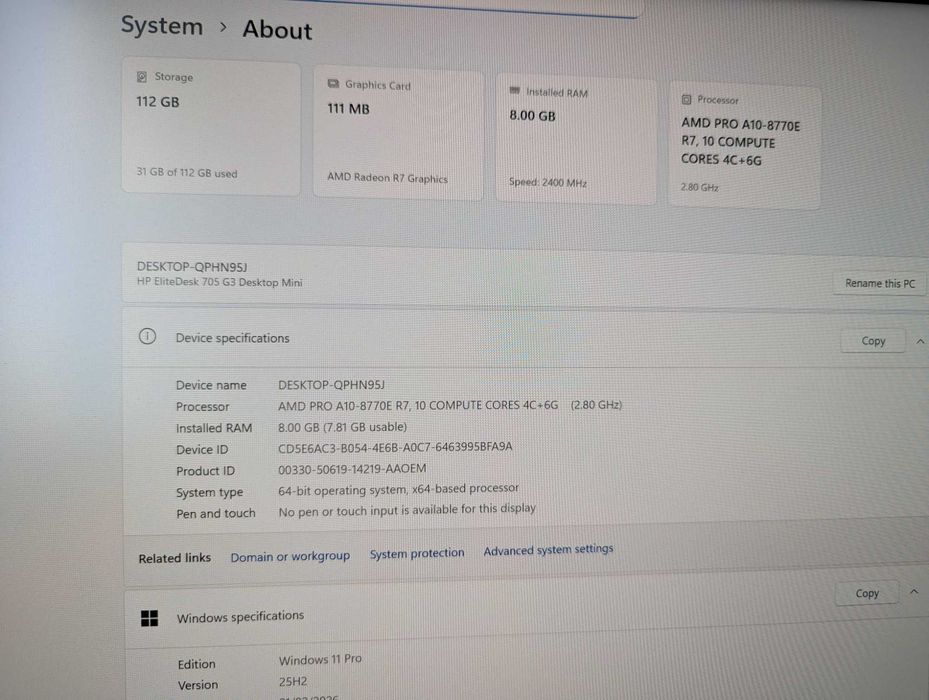 HP EliteDesk G3 Mini