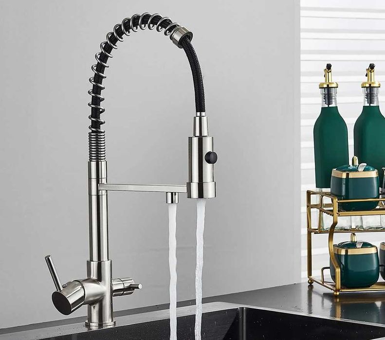 Елегантен издърпващ се смесител за кухня 3 в 1