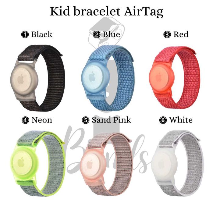 Детска найлонова гривна с велкро за Apple AirTag или друг GPS тракер