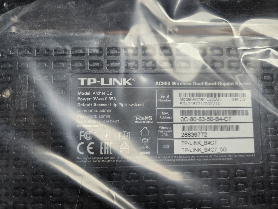 Router TP LINK Archer C2 AC900 Dual Band