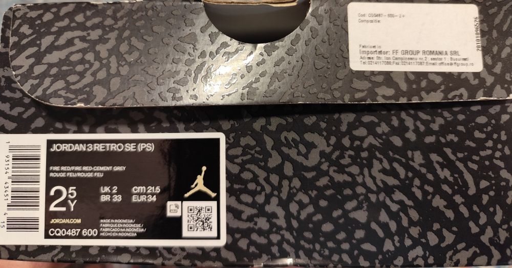Air Jordan 3 Retro SE Unite, -Fire Red / Cement Grey / Black Black