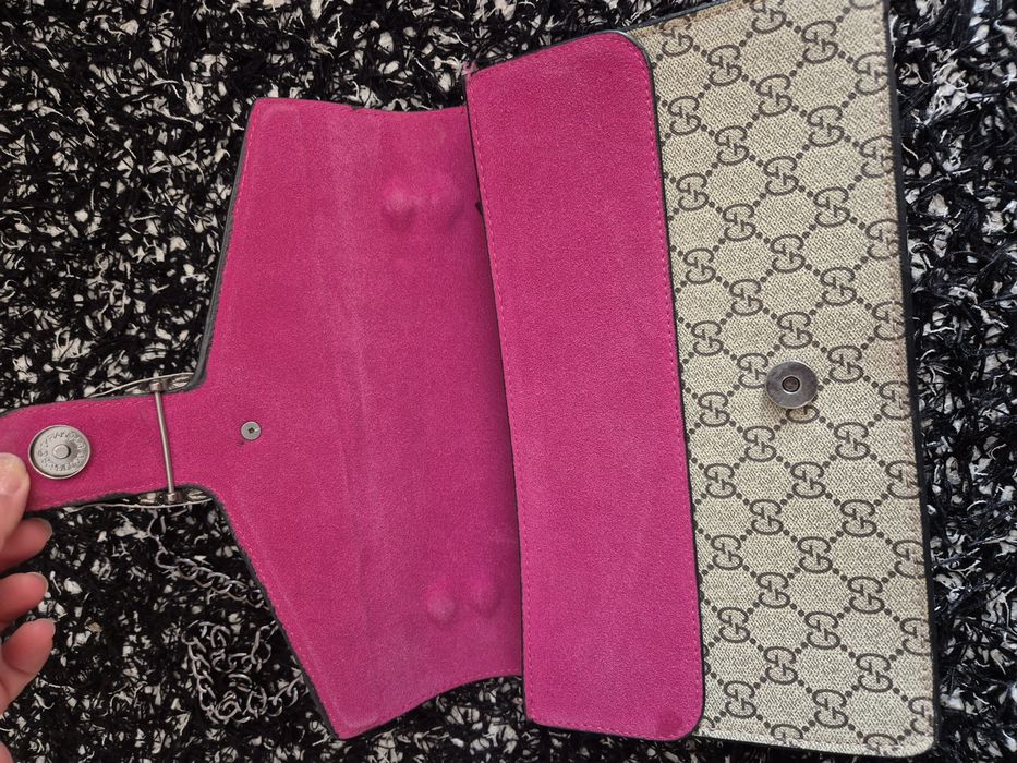 Гучи G.ucci Чанта ЕКРЮ И РОЗОВО