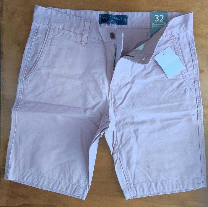 H&M - 6 pantaloni scurti din bumbac slim fit mar. 31 (US)/S-M/46 [talie cca 85 cm.], noi, eticheta