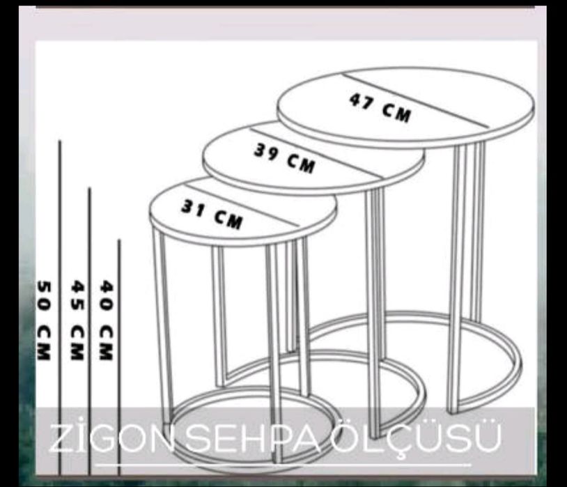 Стъклена холна маса / комплект 3 бр. – модерни декоративни масички