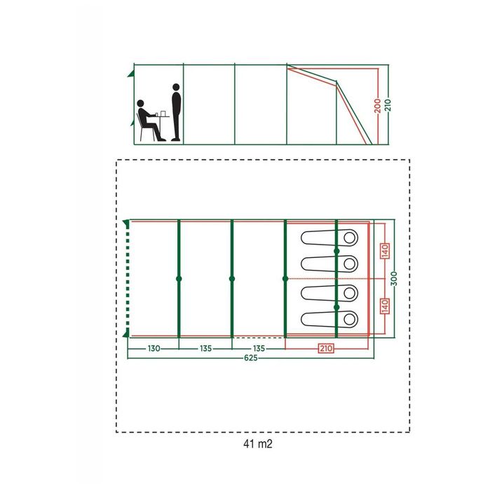 Cort Coleman Meadowood 4 Long Blackout – spațios, ideal pentru familie