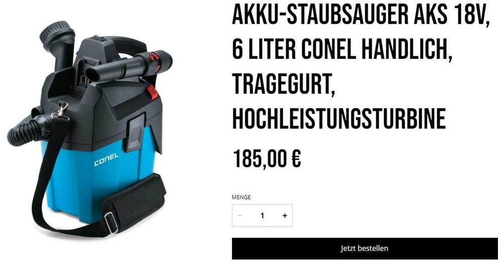 Conel AKS18VCO - Акумулаторна прахосмукачка 18V 5.0Ah като нова!