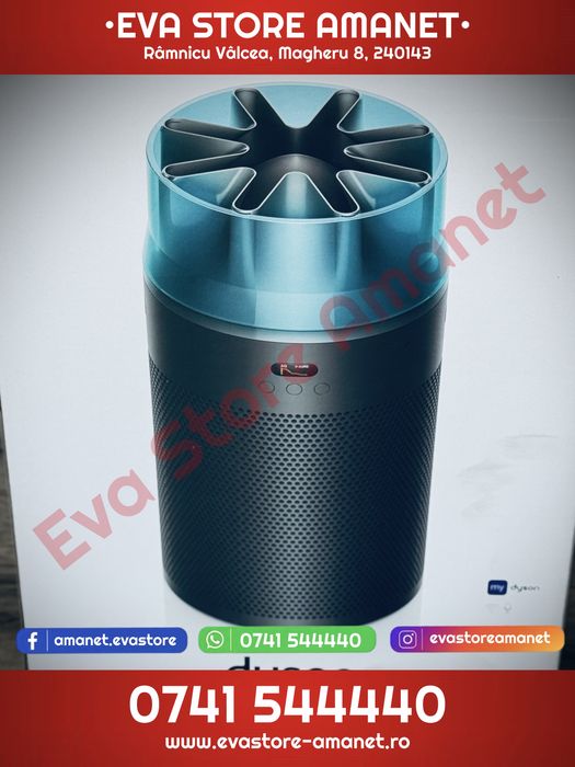 Purificator de aer Dyson HushJet Purifier Compact HJ10 Black/Teal filtru HEPA + filtru cu carbon activ acoperire până la 100 m² 42 dBA