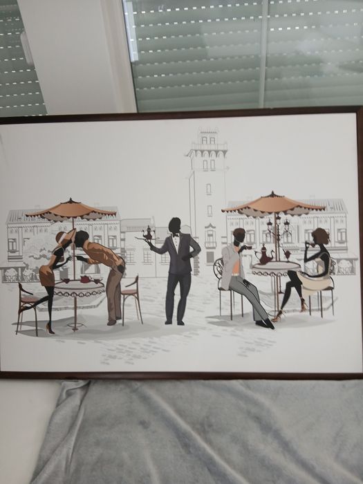 Vand tablou pe panza pretabil pentu o terasa sau cafenea