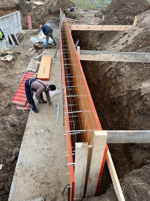 Кофраж, бетон, зидария