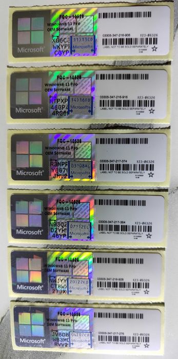 Windows 11 и 10 pro Наклейка ключ оем