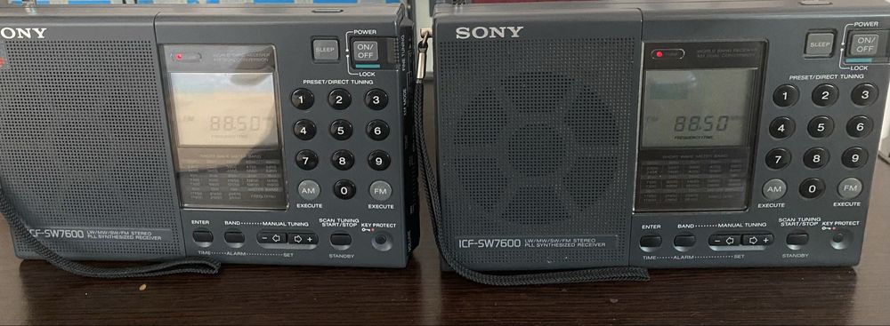 2xRadio multiband Sony ICF SW-7600 Made in Japan.