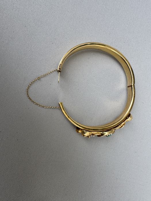 Bratara aur 14 k, perlute, turcoaze si rubine