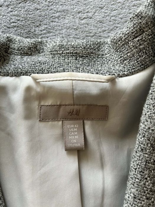 дамско сако H&M M светло сиво елегантно