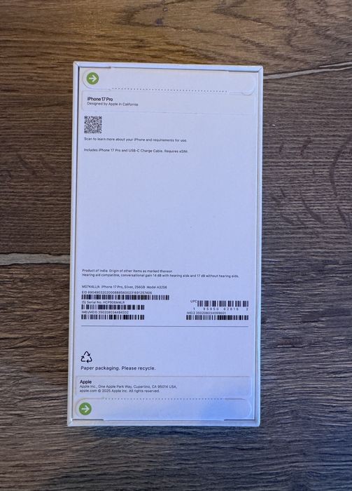 iPhone 17 Pro Silver/Deep Blue eSIM 256 GB [USA version]