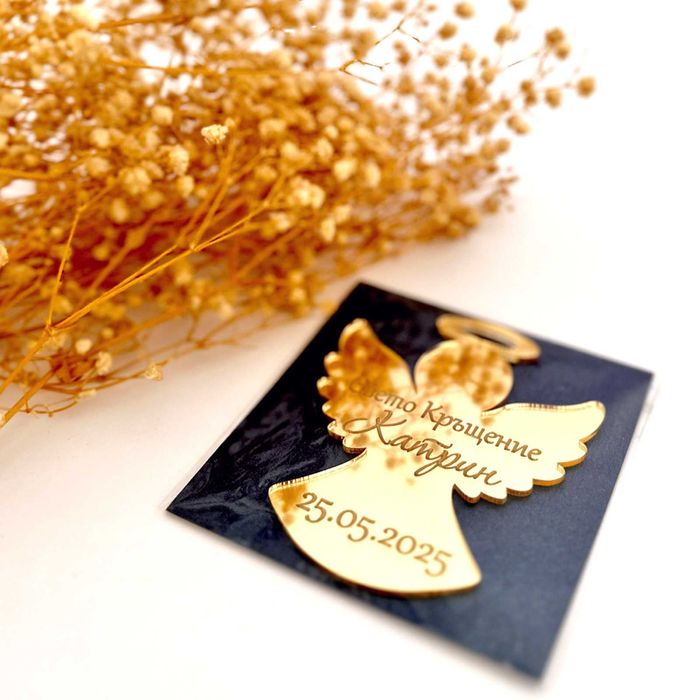 Подаръци за гости за кръщене, Фигурка Ангелче за Кръщене Мече, Криле