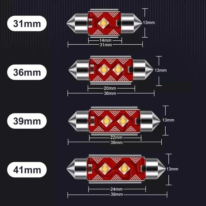 Led canbus крушки 2 броя 3535 2smd ultrabright festoon c5w c10w ...