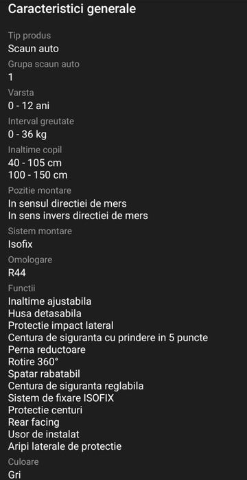 Scaun auto rotativ Cangaroo Admiral