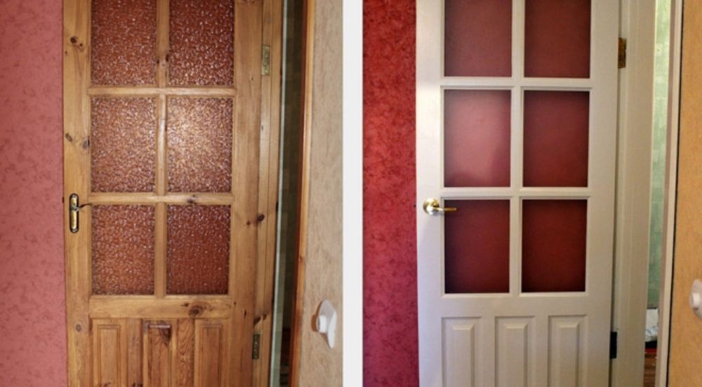 Покраска двери лестница окна выходной дверь