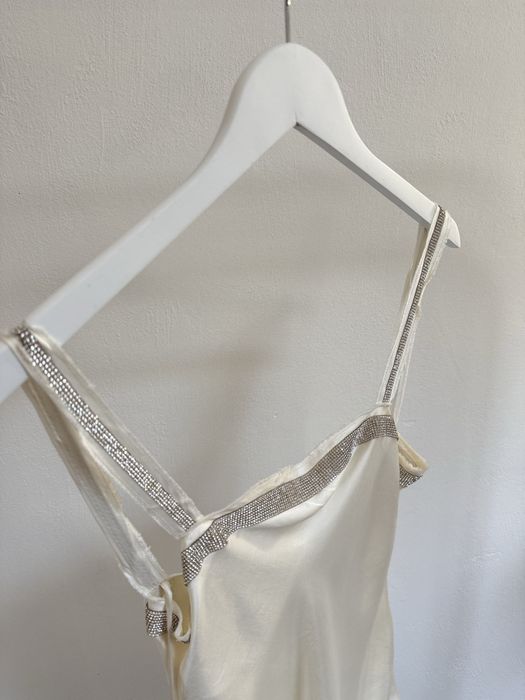 Сатенена рокля с камъни Zara /Зара S