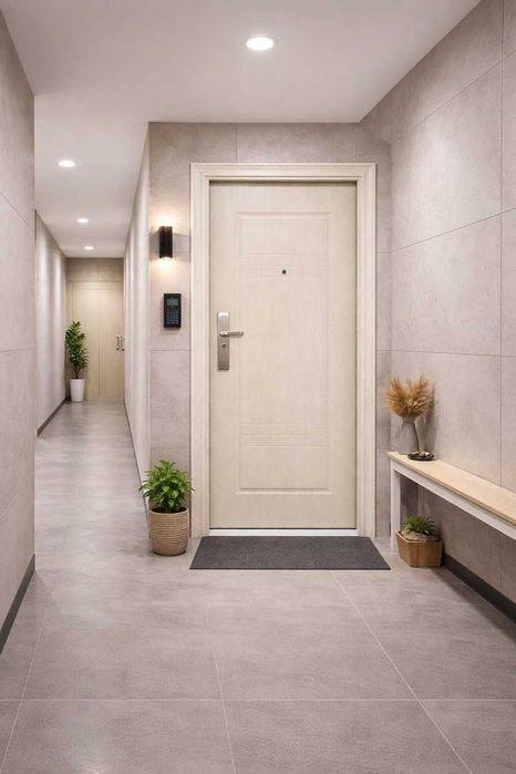 Usa Intrare Metalica Dreapta Bej Apartament Birou Sediu LIN 205x88cm + LIVRARE GRATUITA !