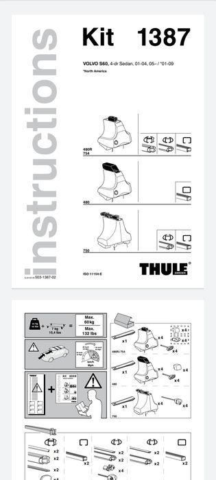 Оригинален Багажник ТHULE Volvo S 60  седан 2000/04 05/09>