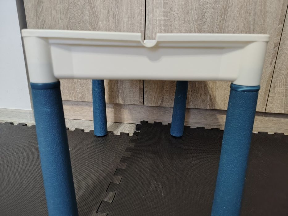 Masa multifunctionala lego copii cu scaunel, cutiute si spatiu  depozitare si cuburi/piese lego, ajustabila, reglabila pe inaltime