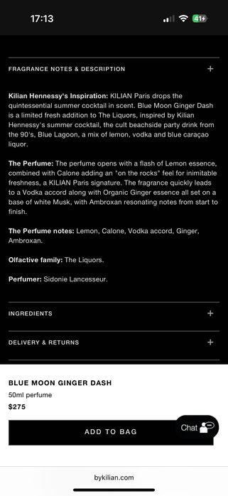 Kilian BLUE MOON Ginger Dash 2023