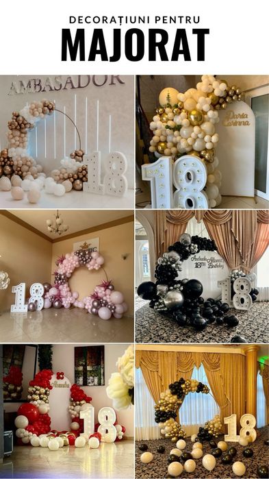 Aranjament baloane pentru botez/ nunta/ majorat