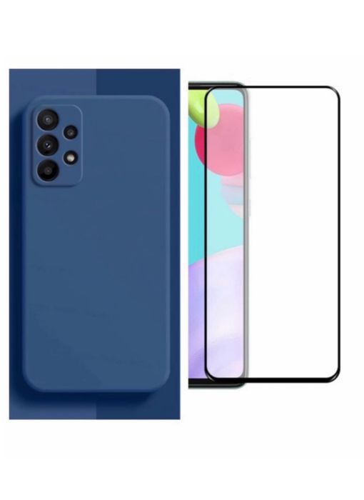 Samsung A51 A52S A53 A54 A56 Husa Silicon Catifea si Folie Sticla 11D