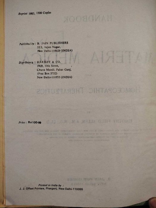 Carte Materia Medica & Homoeopatic Therapeutics