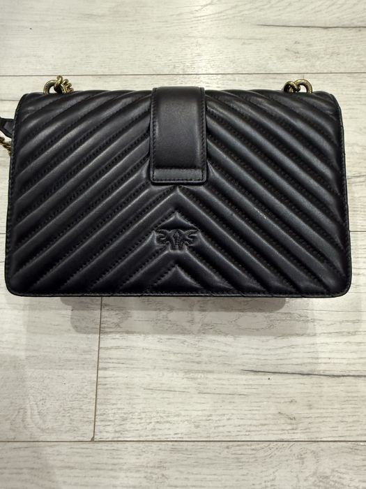 Pinko, Кожена чанта Love Classic Icon, Черен