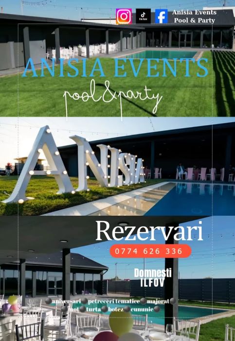 Locatie petreceri piscina evenimente majorat aniversari botez cununie