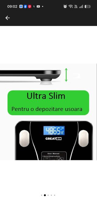 Интелигентна цифрова телесна везна за баня, Bluetooth връзка, LCD дисплей, максимално тегло 180 KG, индекс на телесна маса, черен