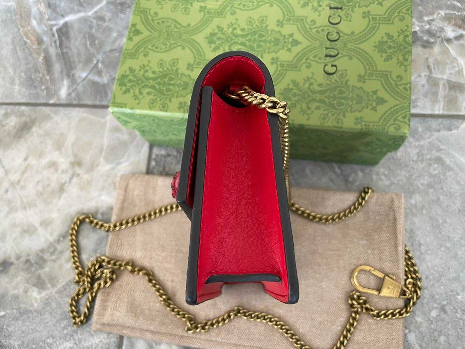 GUCCI Дамска мини Canvas чантичка Гучи Supreme с Черешки Автентична